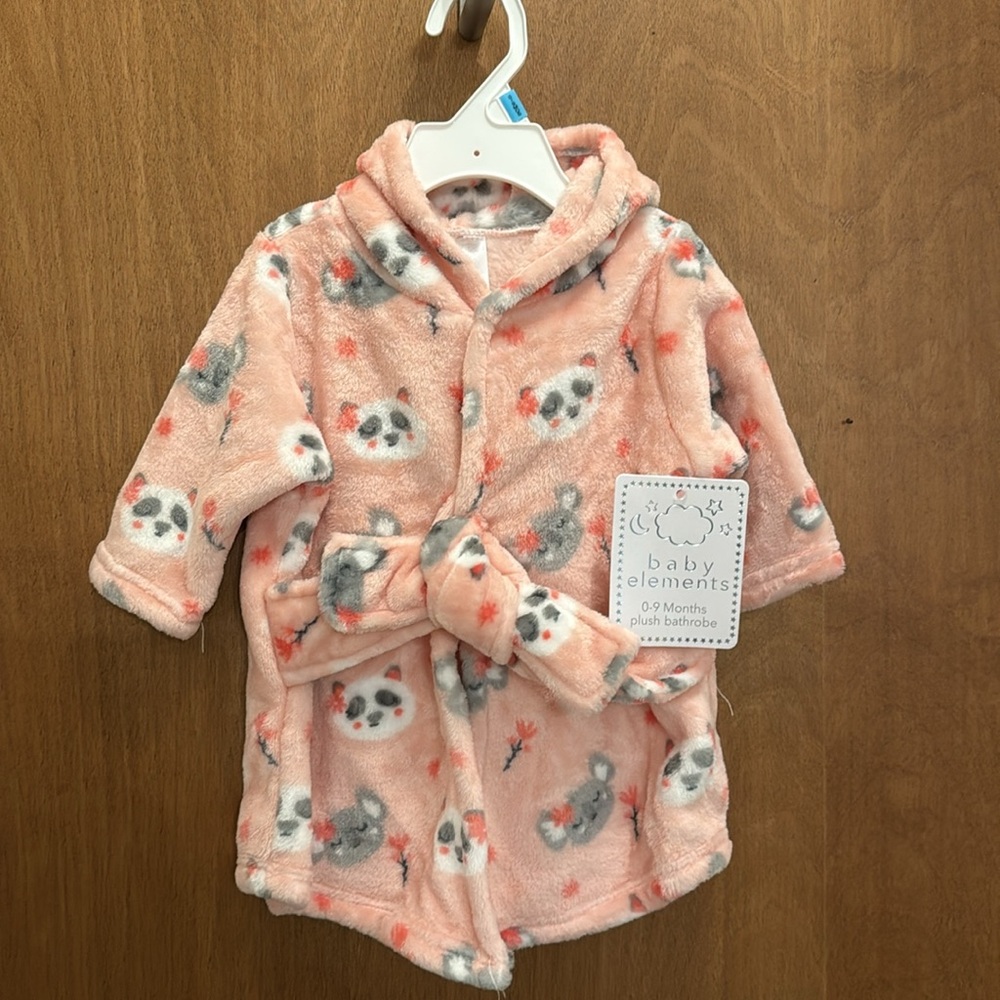 NWT Baby Elements Pink Koala Baby Robe 0-9 Months